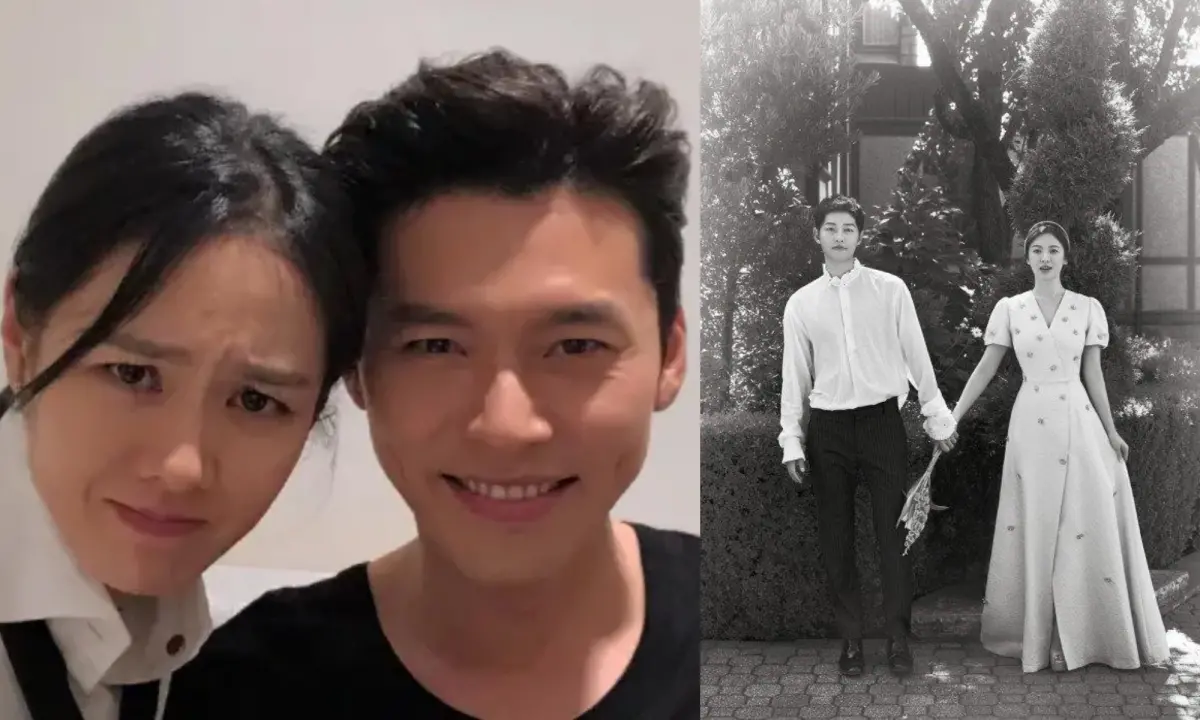 ▲盤點5組「假戲真做」的韓國CP：《愛的迫降》孫藝真（左圖左）與玄彬互動甜到蛀牙、宋仲基因《太陽的後裔》相識相戀宋慧喬（右圖右）、《請回答1988》的惠利與柳俊烈交往7年分手，都令觀眾印象深刻。（圖／孫藝真IG、디즈컬 - Dizcul）