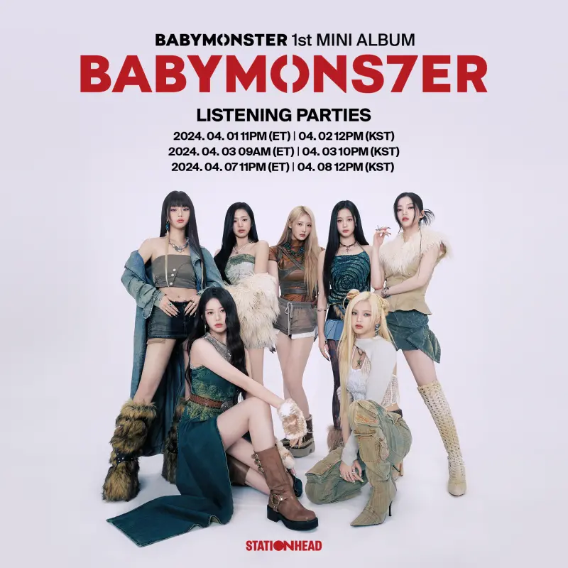 ▲BLACKPINK師妹BABYMONSTER推出新歌《SHEESH》，這也是去年缺席出道的「小Jennie」Ahyeon（後排左2）首次參與宣傳的作品。（圖／BABYMONSTER臉書）