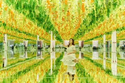 ▲「逆光花廊」最受旅客喜愛，置身鏡面折射與永生花海之中，是拍照取景大熱點。（圖／蓋婭莊園提供）