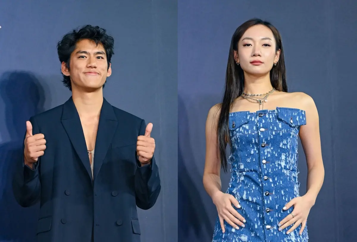 ▲朱軒洋（左）激吻吳卓源，讓吳卓源當了小三引發脫粉潮，呱吉卻逆風大喊「我喜歡吳卓源」。（圖／金馬獎執委會提供）