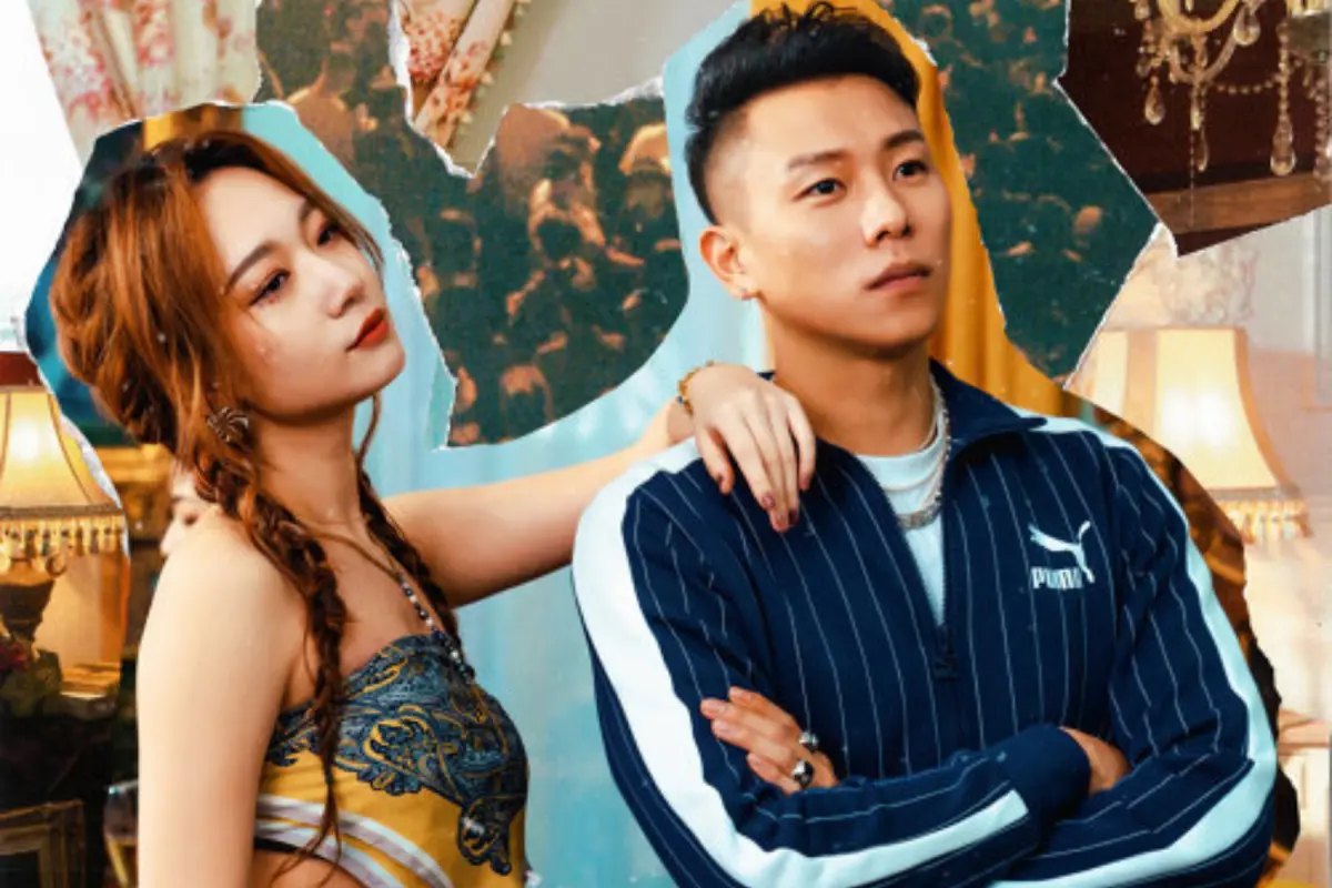 ▲吳卓源（左）聲稱不知道自己當小三，瘦子曾與她合作過歌曲也不挺，發文暗諷吳。（圖／翻攝KKBOX）