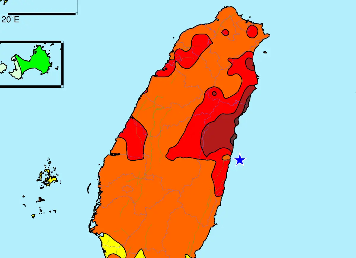 ▲今（3）日上午7點58分，花蓮外海發生規模芮氏規模7.2地震，地震深度僅15.5公里，氣象署發布「海嘯警報」。（圖／中央氣象署提供）