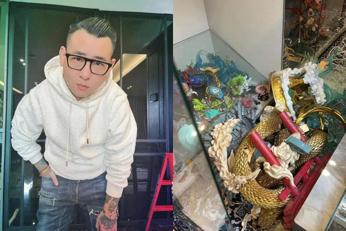 ▲蹦闆家中收藏品都因強震震碎，損失超過30萬元，讓他心痛喊搬家。（圖／蹦闆IG）