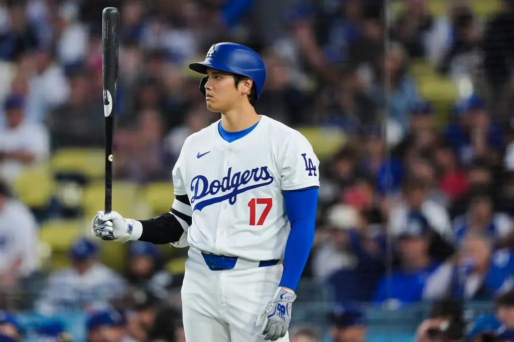 ▲道奇大谷翔平連續37打席沒有敲出全壘打，打擊率下修至.242。（圖／美聯社／達志影像）