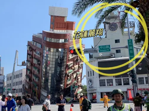 ▲花蓮天王星大樓位移6.5公分,且還在持續傾倒中,讓張齡予相當憂心它傾倒後影響到自家的麗翔酒店。(圖/張齡予FB) ▲花蓮天王星大樓位移6.5公分,且還在持續傾倒中,讓張齡予相當憂心它傾倒後影響到自家的麗翔酒店。(圖/張齡予FB)
