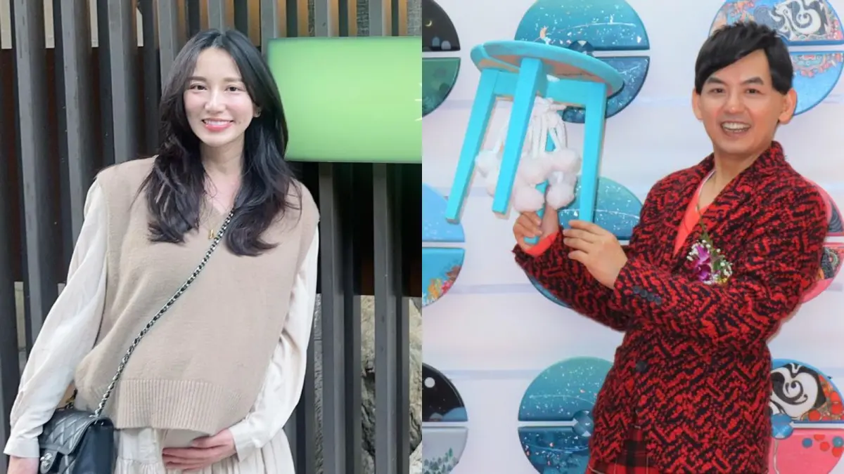 ▲黃子佼（右）事件持續延燒之際，Apple黃暐婷（左）挺著孕肚怒罵戀童癖「沒資格當人」。（圖／翻攝自Apple IG、黃子佼臉書）