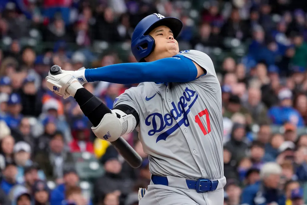 ▲大谷翔平連續7場比賽敲出安打，距離大聯盟日本球員最多轟紀錄只差1支全壘打。（圖／美聯社／達志影像）