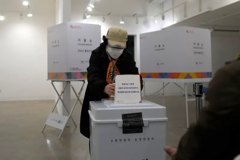 ▲韓國10日舉行國會選舉。（圖／美聯社／達志影像）