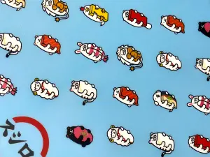 壽司郎「迴轉台有熊貓」!連假爆賣5000隻 萌翻饕客:菜色不重要 ▲壽司郎冷知識,超萌原創IP萌抱壽司其實有超多款式。(圖/記者蕭涵云攝)