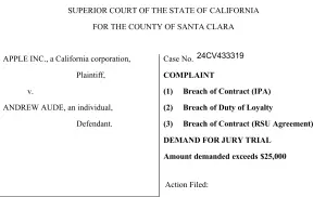 ▲蘋果在2023年發現前員工Andrew Aude，違反了蘋果保密協議，因此向加州法院發起訴訟。（圖／翻攝官網）