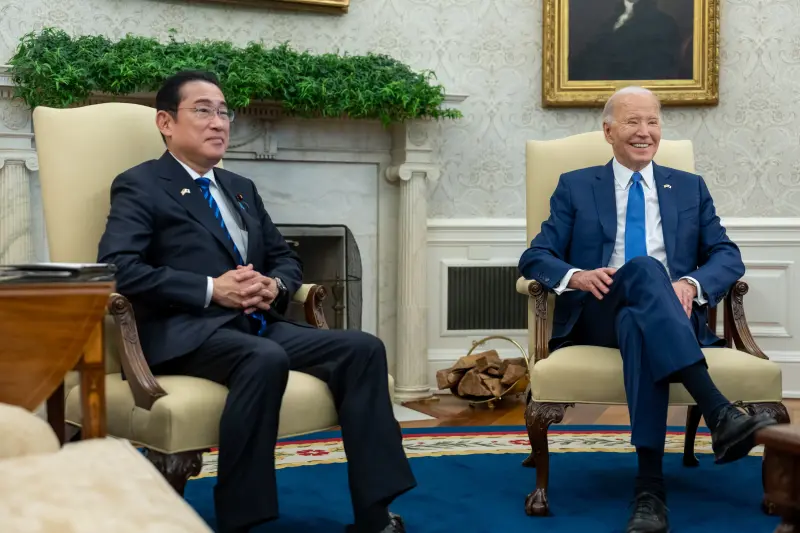 ▲美國總統拜登（Joe Biden）與日本首相岸田文雄進行美日峰會。（圖／擷取自@POTUSＸ）
