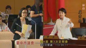 台中大蛋表演、小蛋彩排?盧秀燕不認口誤 搬星國經驗強調好用 ▲盧秀燕答詢時表示,若要「全彩」時當然是在主場地進行。(圖/翻攝台中市議會YT,2024.04.11)