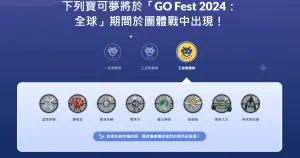 ▲Pokémon GO Fest 2024活動團體戰頭目一次看。