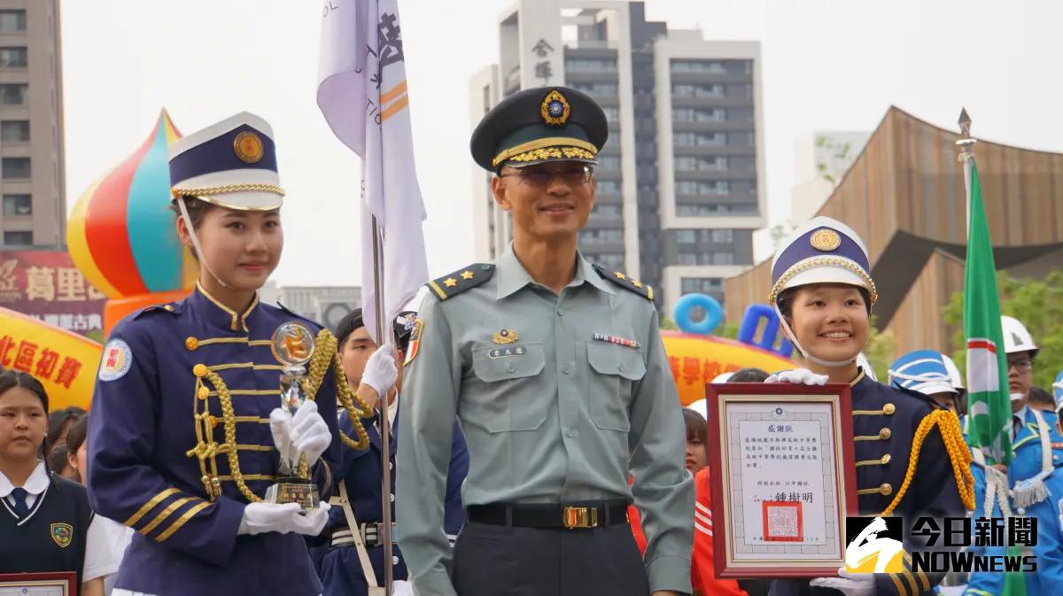 ▲第七屆全國高中儀隊競賽北區初賽，新興高中奪第1名。(圖／記者呂炯昌攝，2024.04.13)