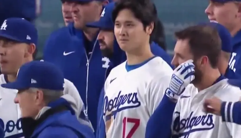 ▲道奇教士爆發板凳清空衝突，大谷翔平對松井裕樹眨眼表情成為焦點。（圖／取自@DodgersNation）