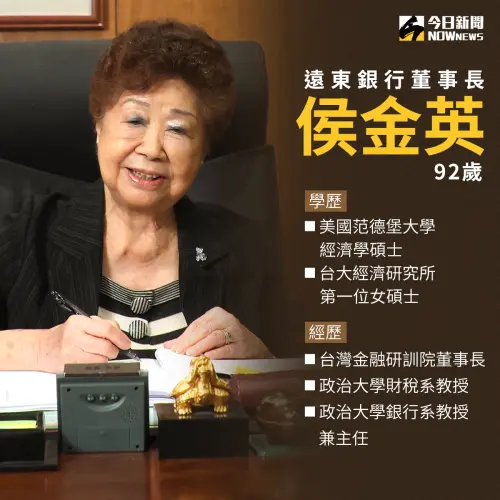 遠東銀行董事長侯金英小檔案。(圖/NOWnews製表) ▲遠東銀行董事長侯金英小檔案。(圖/NOWnews製表)