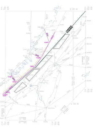 ▲近期引發討論的M503航線，現今中國民航單位將此線東移。（圖／陸委會提供）
