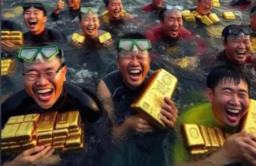 越南女首富張美蘭將黃金藏在海上的訊息在網路瘋傳,並被製成大量迷因梗圖。 ▲越南女首富張美蘭將黃金藏在海上的訊息在網路瘋傳,並被製成大量迷因梗圖。(圖/翻攝自X)