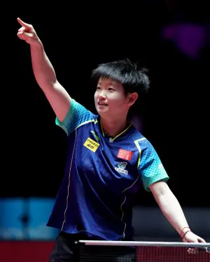 ▲孫穎莎4：3擊敗王曼昱，取得生涯首座世界盃冠軍。（圖/取自ITTF）