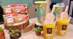 ▲大苑子x哈根達斯推出創新飲品「夏日搖滾」，插入一整支Häagen-Dazs雪糕，獨享價129元。（圖／大苑子提供）