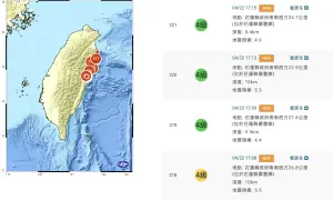 花蓮9分鐘連5震!全台有感「一直在搖」 北中南嚇瘋洗版:好想吐
