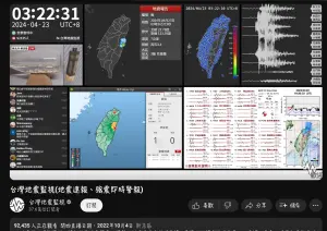 ▲花蓮凌晨發生芮氏規模6.0以上地震連續兩起，YouTube地震直播衝破9萬人「不睡了」。（圖/地震速報直播）