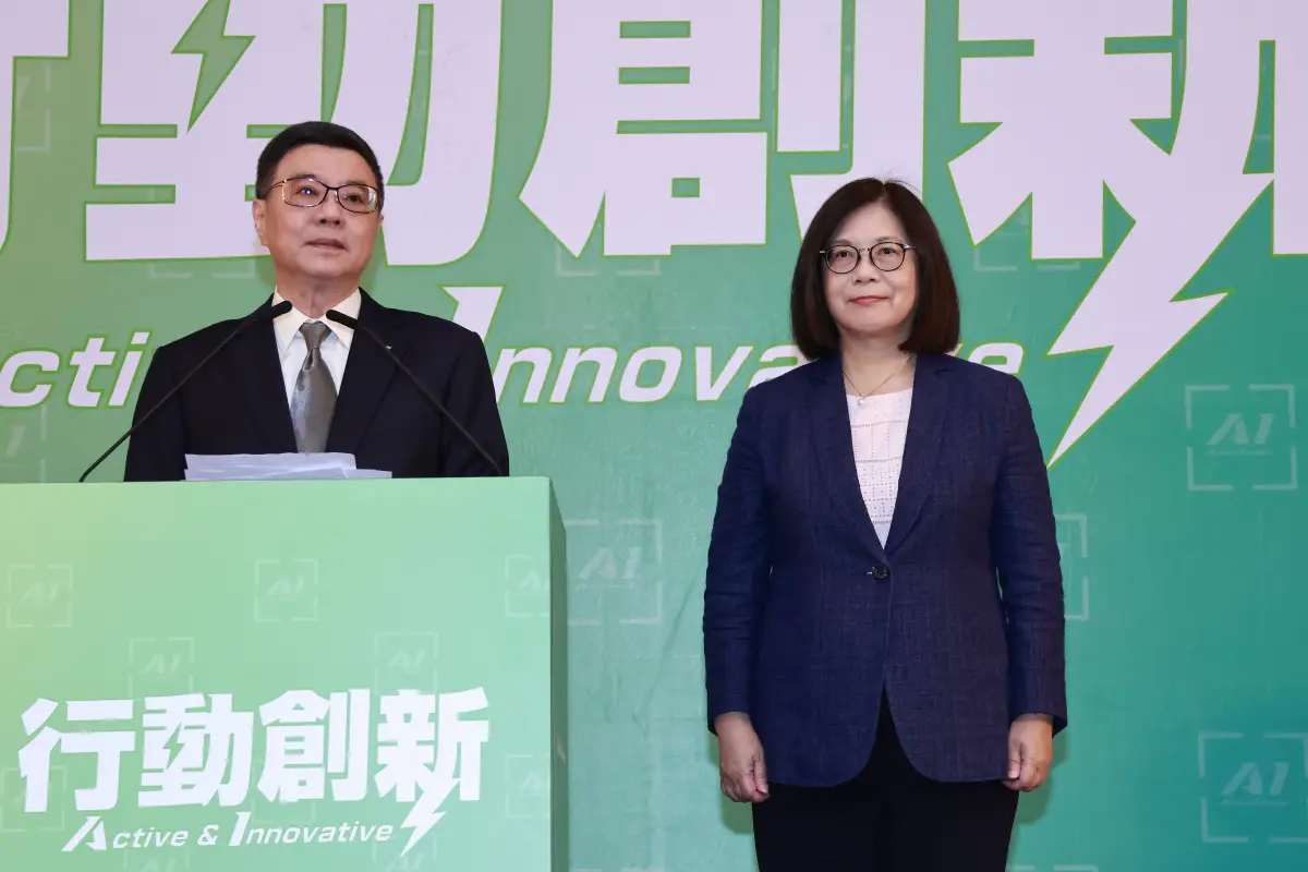 ▲卓榮泰曝管碧玲留任海委會主委的原因。（圖／吳翊緁攝）