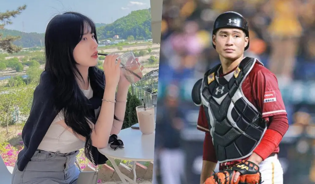 ▲一粒姊姊（左）今（23）日，在IG上甜蜜官宣男友，就是樂天桃猿的「大物」捕手宋嘉翔（右）。（圖／NOWnews資料照、9y9j IG)