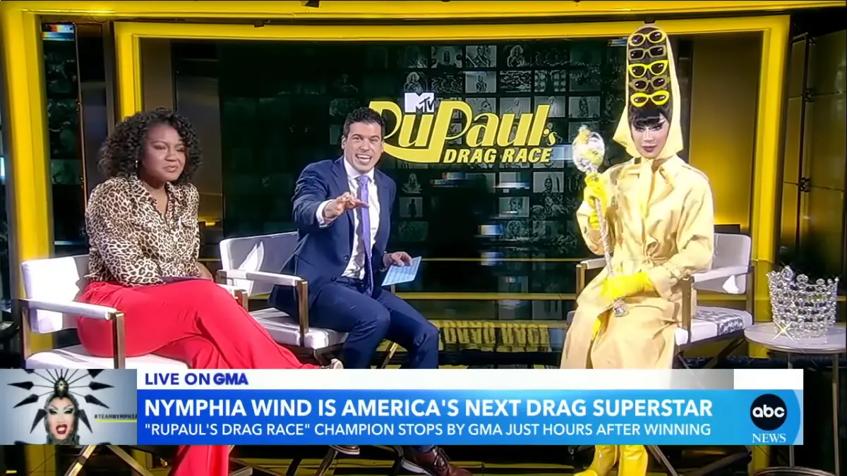▲台灣變裝皇后妮妃雅贏下美國《魯保羅變裝皇后秀》第16季的總冠軍，在節目上表示能代表台灣對她來說意義非凡，對總統留言祝賀更驚訝到說不出話。（圖／翻攝自GMA YT）