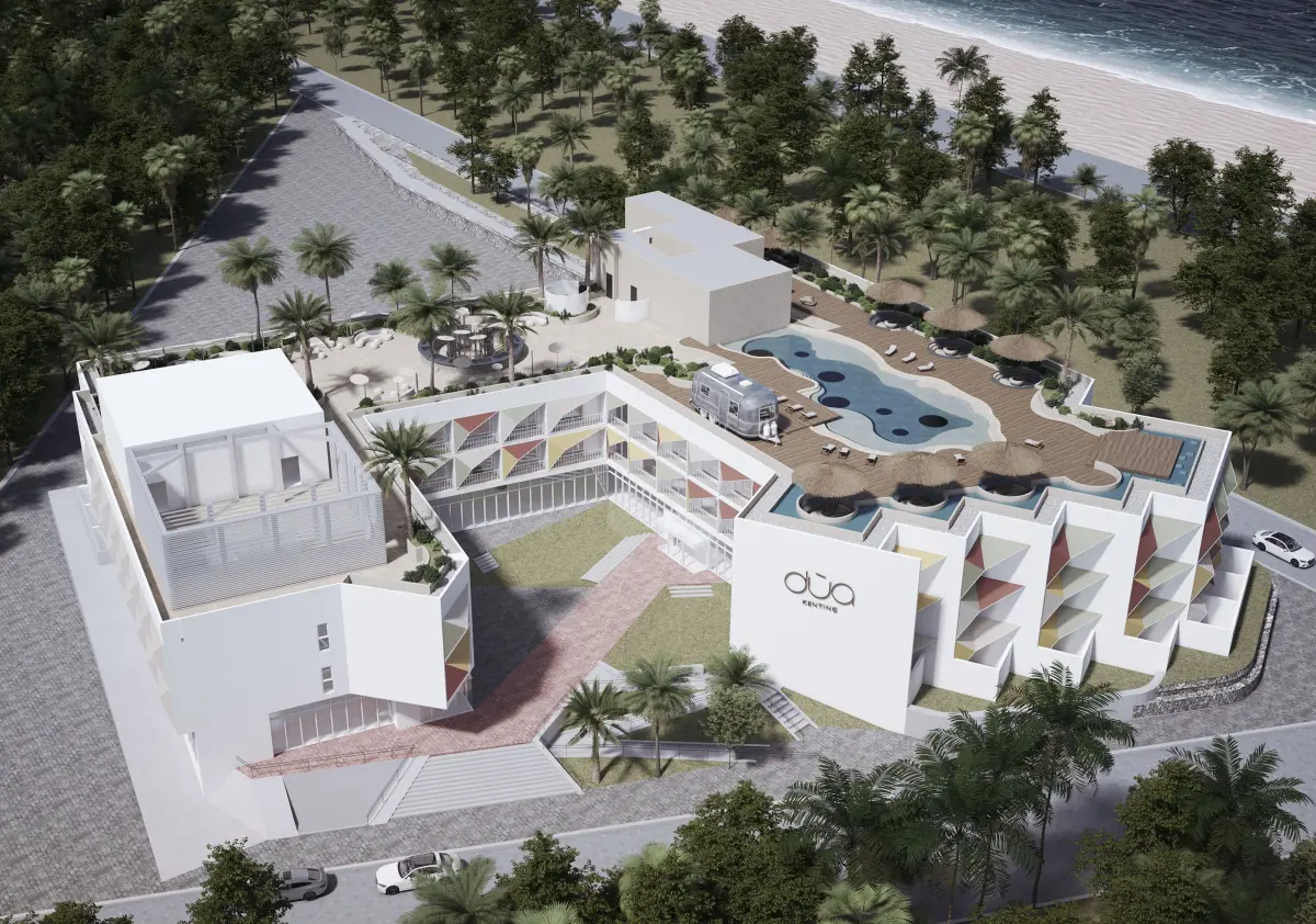 ▲高雄市區知名飯店hotel dùa公布將於今年下半年進駐墾丁核心區，匯集5位設計大師操刀外觀與空間，標榜在客房就可獨覽海景第一排，更有墾丁首座的「空中池畔酒吧」，360度飽覽墾丁清晨到入夜的全日美景。（圖／hotel dùa提供）