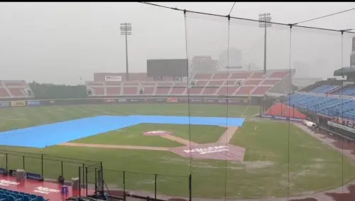 ▲樂天桃猿主場桃園球場因雨延賽。（圖／中職提供）