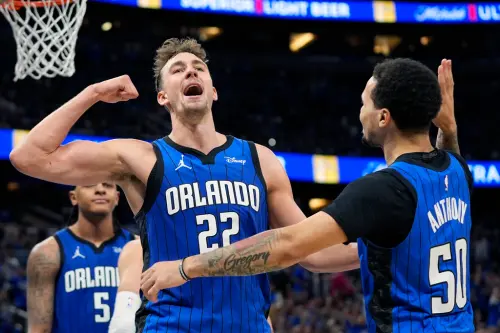 ▲奧蘭多魔術今（28）日在主場進行的首輪季後賽G3，以112：98擊敗克里夫蘭騎士，前鋒Franz Wagner今晚攻下34分13籃板4助攻，得分和籃板均為全場最高。（圖／美聯社／達志影像）