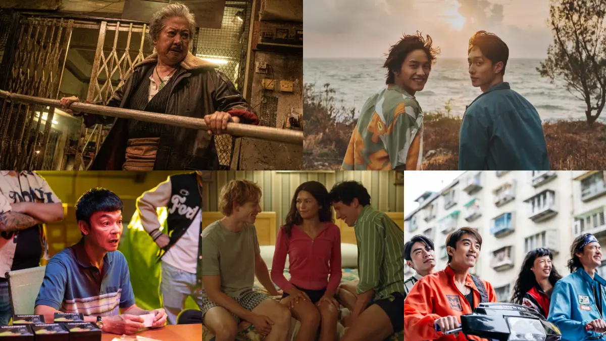 ▲5月院線電影推薦，72歲洪金寶（左上起）《九龍城寨之圍城》再開打，范少勳、劉俊謙合體《我在這裡等你》男男CP超好嗑，另外李國煌（左下起）黑化之作《錢不夠用3：全部夠用》、千黛亞從影最大尺度《挑戰者》以及宋柏緯主演《環南時候》也都必看。（圖／華映、抓馬文化、華納兄弟、CATCHPLAY+）