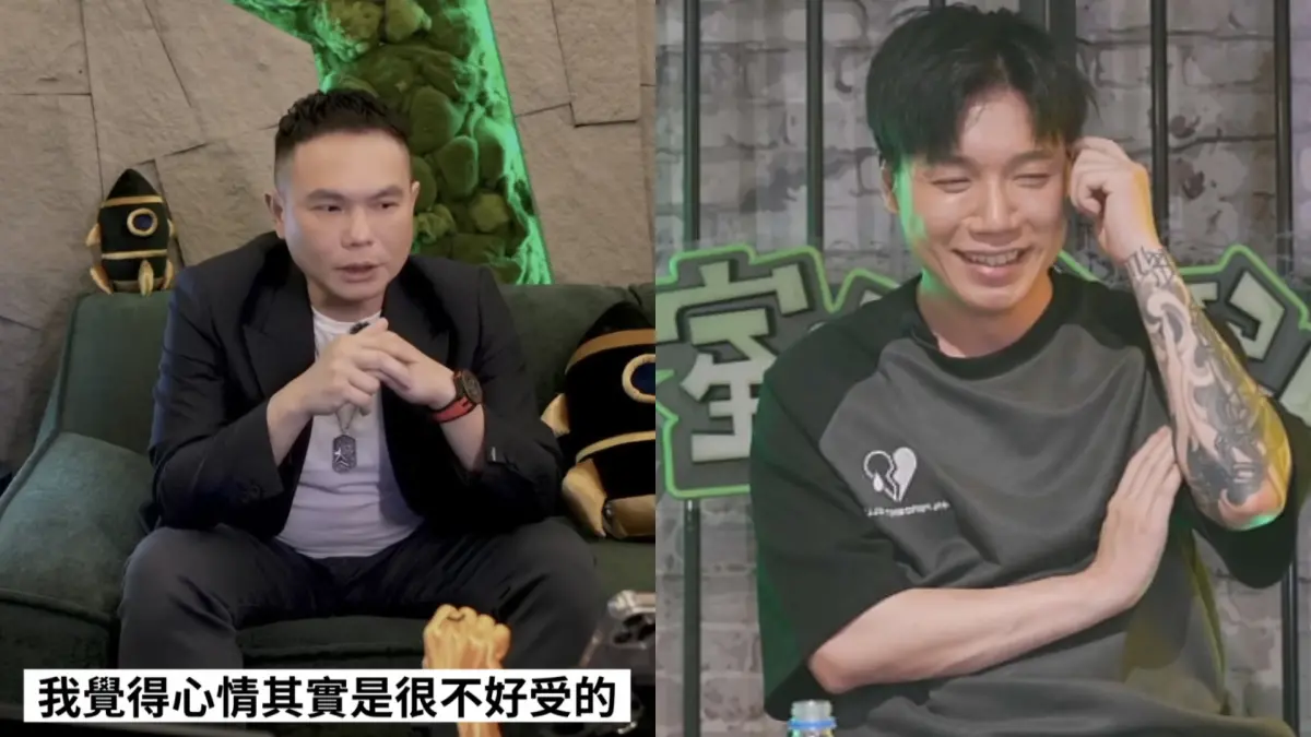 ▲有網友爆料超哥（左）有交代監獄裡面的人要好好照顧Toyz，而Toyz則反嗆：「拜託弄死我！」認為對方沒有那麼厲害，要大家聽聽就好。（圖／翻攝自「超派人生Superpie」YT、Toyz 浪Live頻道）