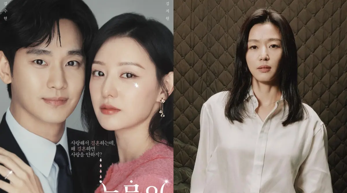 ▲《來自星星的你》的洪海仁（洪真慶 飾）是全智賢（右）的閨密，「她」穿越到金秀賢、金智媛主演的《淚之女王》當私家偵探「洪吉童」。（圖／翻攝tvN官網、ieumhashtag_official IG）