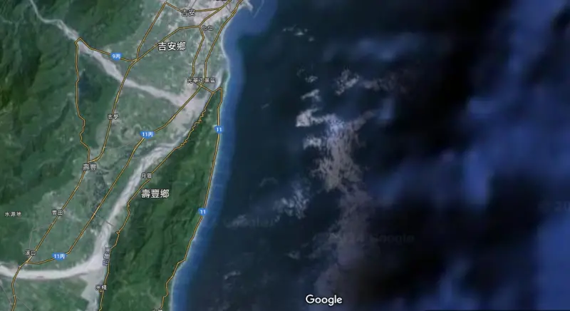 0403地震將滿月！Google地圖花蓮外海驚見人臉　「媽祖天佑台灣」