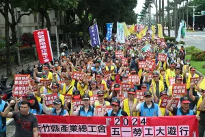 ▲五一行動聯盟於今（1）日發起五一勞工大遊行。（圖／記者陳明中攝影，2024.5.1）