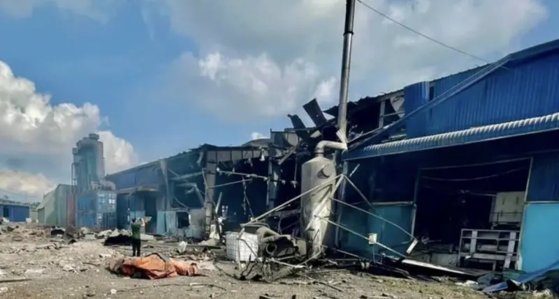 ▲越南一家工廠鍋爐爆炸，造成6人死亡、7人受傷。（圖／翻攝自臉書）
