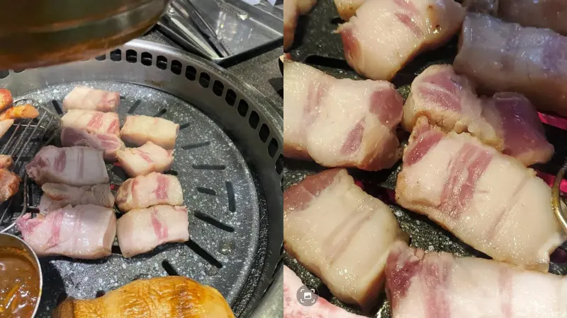 ▲有韓國網友表示自己在濟州島的燒肉店吃到幾乎都是肥油的五花肉。（圖／翻攝自Bobaedream）