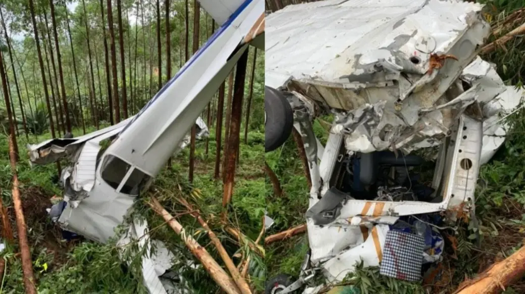 ▲馬來西亞一架小飛機墜機後，機上兩人竟生還。（圖／翻攝自臉書）