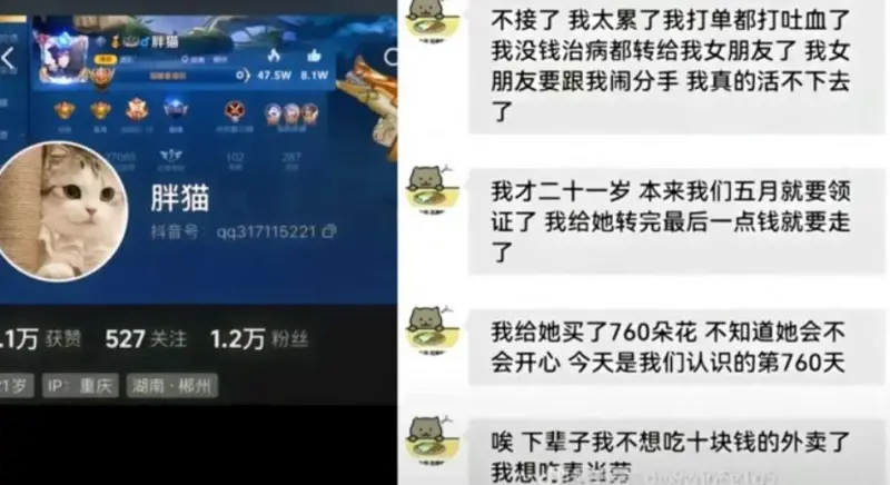 ▲中國21歲遊戲網紅「胖貓」，4月在重慶長江大橋輕生一事，近日在中國引發網路熱議，有分析認為，這不排除是當局為了掩蓋廣東梅龍高速公路塌陷的爭議，而刻意炒作。（圖／取自微博）