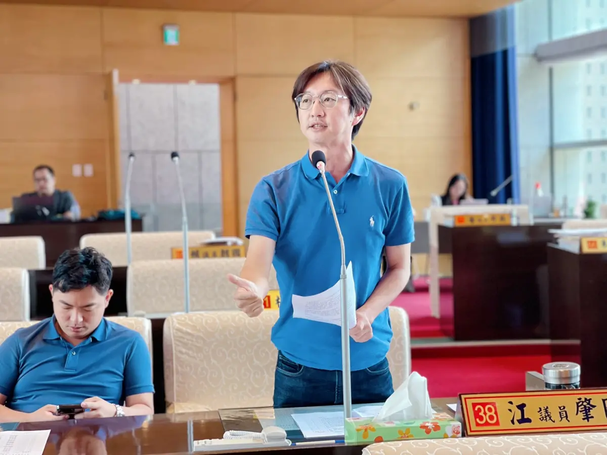 ▲議員江肇國表示，支持振興花蓮觀光，要求中市府加碼補助里鄰長基層花蓮旅遊(圖／柳榮俊攝2024.5.6)