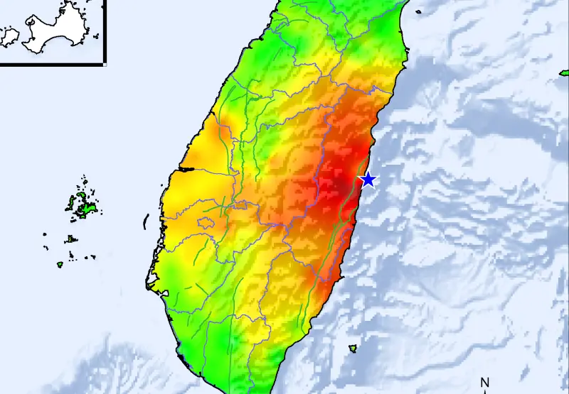 ▲今（6）日下午5時46分和5時52分，花蓮近海一連發生2起芮氏規模5.9地震。（圖／中央氣象署提供）
