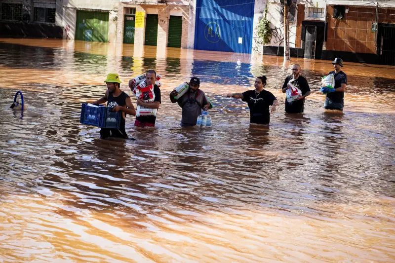 ▲近幾週巴西南部南大河州遭暴雨襲擊，造成至少83人死亡、111人失蹤和12萬人流離失所。（圖／美聯社／達志影像）