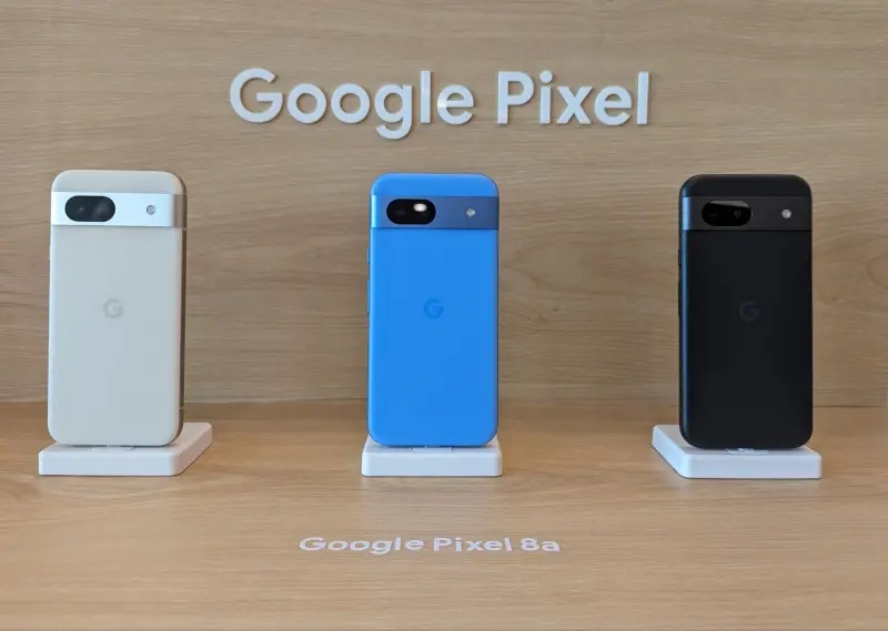 ▲Google 今（8）日發表最新 AI 輕旗艦手機 Pixel 8a，擁有Google AI 創新功能，包含 AI 助理 Gemini、完美合照、畫圈搜尋、魔術降噪等，128GB售價1萬6490元。（圖／官方提供）