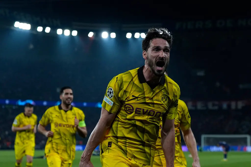 ▲多特蒙德Mats Hummels頭槌破門，時隔11年重返歐冠決賽。（圖／美聯社／達志影像）