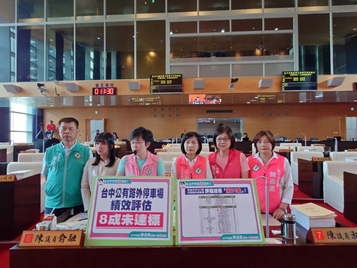▲議員陳俞融等人要求，市府交通局提升公有路外停車場委外廠商表現，增進民眾使用意願。(圖／柳榮俊攝2024.5.8)
