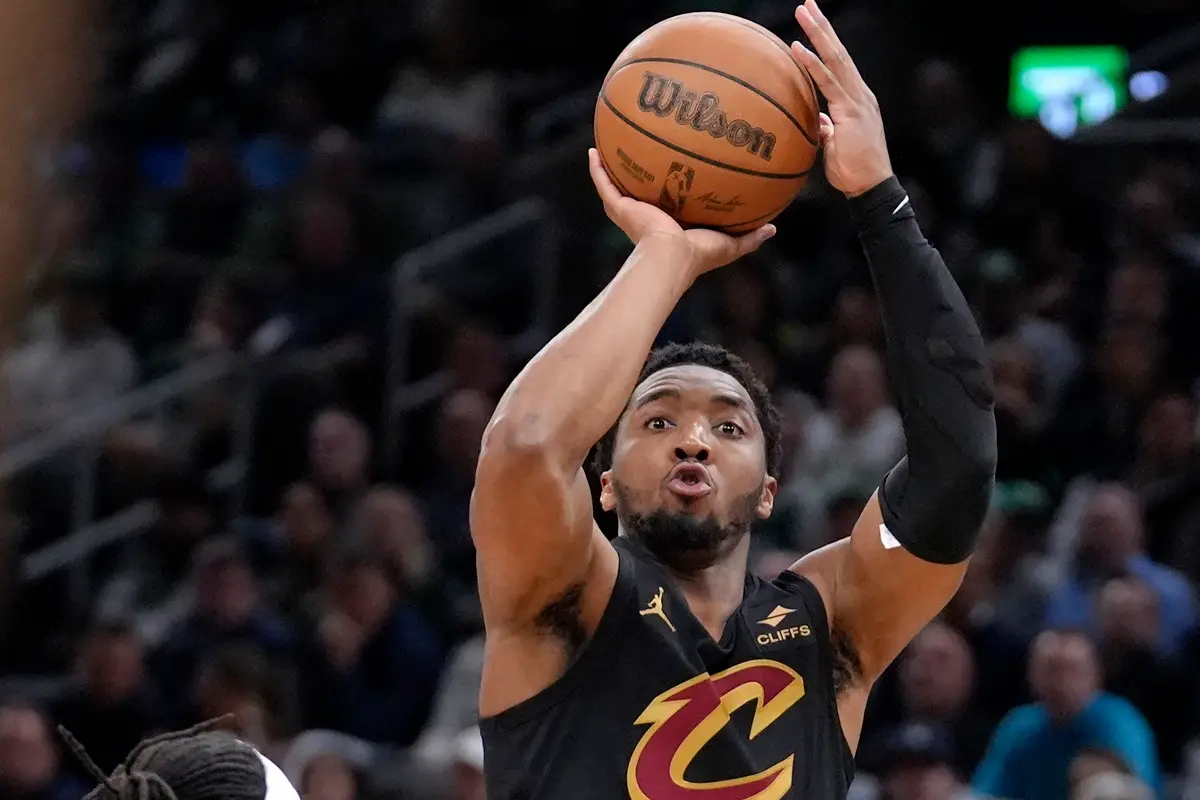 ▲此役砍下29分的克里夫蘭騎士球星Donovan Mitchell則是現役中G2勝率最高的球員，他率領球隊攻破波士頓塞爾提克主場，扳平戰局。（圖／美聯社／達志影像）