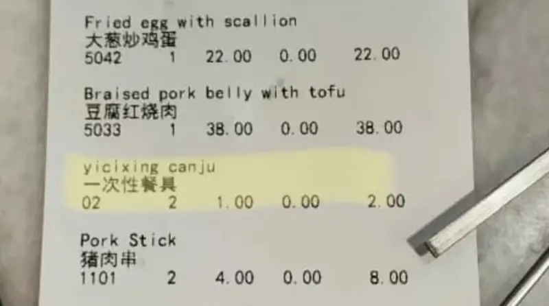 大馬餐廳使用「一次性餐具」要收費！網友諷：使用桌椅要付錢嗎？