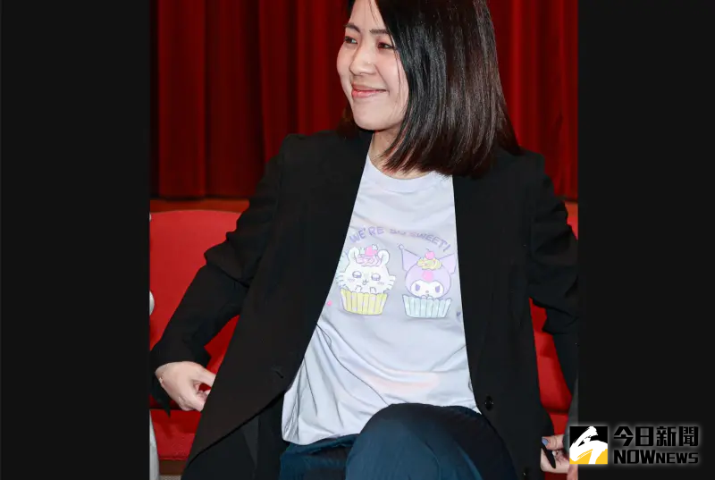 ▲國民黨立委徐巧芯穿著酷洛米圖案的上衣。（圖／記者葉政勳攝，2024.05.13）